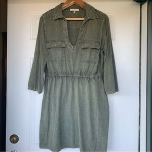 •Speed Control• Rayon Roll Tab Sleeve Tunic/Dress - Size 1X